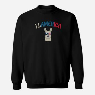 Llama Llamerica America Merica Us Patriotic Funny Sweatshirt - Thegiftio UK