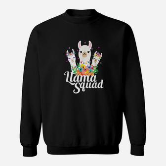 Llama Squad Funny Cute Llama Matching Sweatshirt | Crazezy
