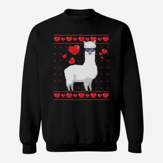 Llama Valentine's Day Alpaca Sweatshirt - Monsterry