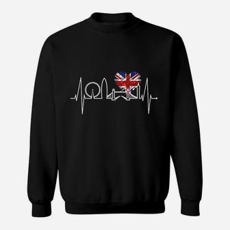London Skyline Heartbeat Union Flag Sweatshirt | Crazezy