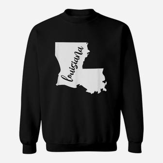 Louisiana Map Home Sweatshirt - Thegiftio UK