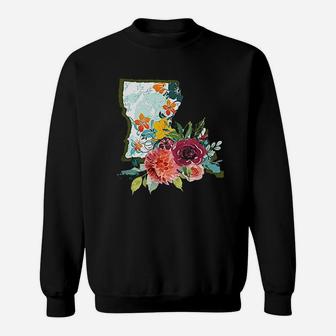 Louisiana Watercolor Flower Cute Gift Sweatshirt - Thegiftio UK
