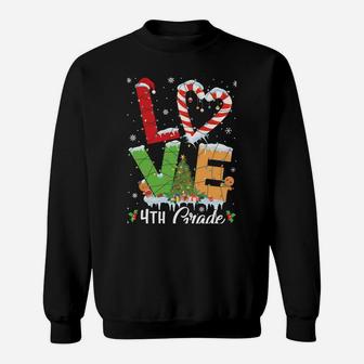 Love 4Th Grade Christmas Teacher Students Funny Xmas Gift Sweatshirt Sweatshirt | Crazezy