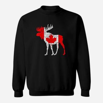 Love Canada Moose Funny Pride Maple Flag Gift Sweatshirt | Crazezy