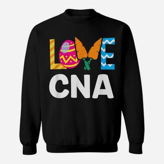 Love Cna Cute Easter Egg Hunt Bunny Pet Lover Sweatshirt | Crazezy AU