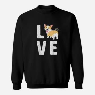 Love Corgis Heart Welsh Puppy Dog Lover Sitter Gift Sweatshirt | Crazezy UK