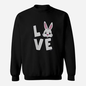 Love Easter Bunny Head Egg Hunt Sweatshirt | Crazezy UK