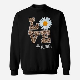 Love Gigi Life Leopard Daisy Flower Sweatshirt | Crazezy