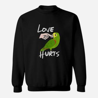 Love Hurts Yellow Head Parrot Sweatshirt | Crazezy UK
