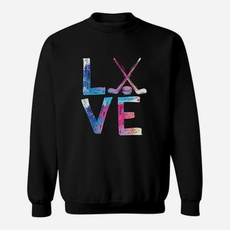 Love Ice Hockey Girls Hockey Gifts Sweatshirt - Thegiftio UK