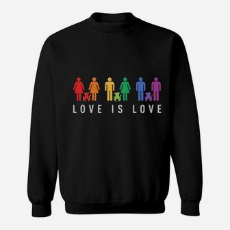 Love Is Love Men Women And Dogs Lgbt Sweatshirt - Monsterry