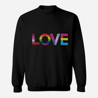 Love Is Love Rainbow Flag Heart Sweatshirt | Crazezy