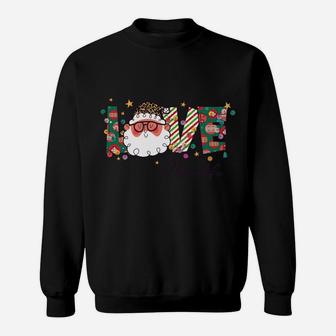Love Mimi Life Christmas Santa Claus Love Happy Santa Face Sweatshirt Sweatshirt | Crazezy