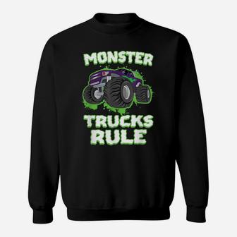 Love Monster Trucks For Boys & Birthday Party Monster Truck Sweatshirt | Crazezy CA