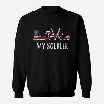 Love My Soldier Proud Us Army Mom Army Wife Sweatshirt | Crazezy