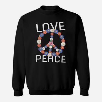 Love Peace Freedom Flower 60S 70S Peace Sign Tee Shirt Sweatshirt | Crazezy UK