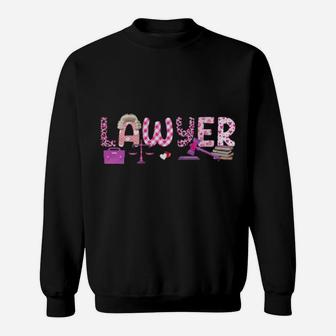 Love Pink Lawyer Happy Valentine Day Awesome Funny Sweatshirt - Monsterry