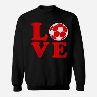 Love Soccer Distressed Style Sweatshirt - Monsterry