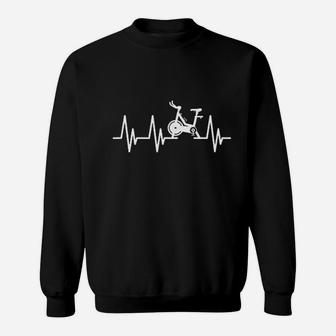 Love Spin Heartbeat Funny Gym Workout Fitness Spinning Class Sweatshirt | Crazezy DE