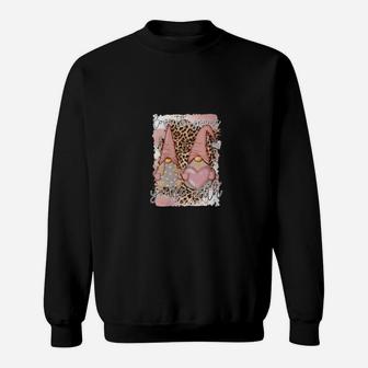Love The Gnome You Are With Valentine Gnome Leopard Print Sweatshirt - Monsterry DE