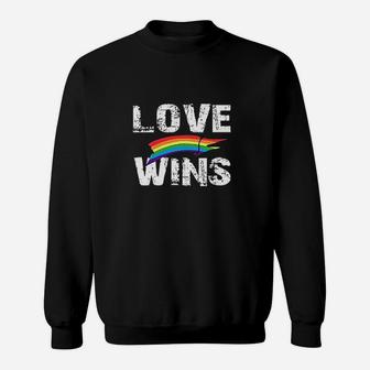 Love Wins Rainbow Heart Sweatshirt | Crazezy