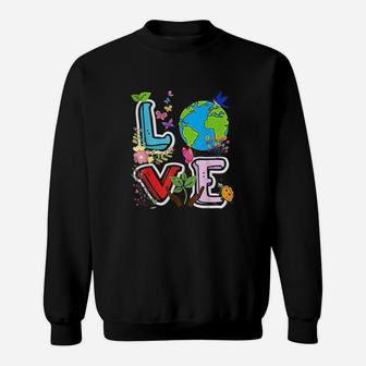Love World Earth Day Environmental Gift Sweatshirt - Seseable