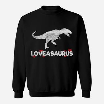 Loveasaurus Cute Funny Kids Valentines Day Hearts Sweatshirt - Thegiftio UK