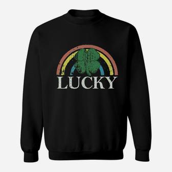 Lucky Shamrock St Patrick Day Saint Paddys Rainbow Irish Sweatshirt | Crazezy