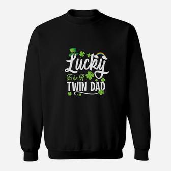 Lucky To Be A Dad Of Twins Sweatshirt | Crazezy UK