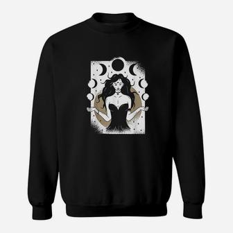 Luna The Moon Goddess Occult Moon Sweatshirt | Crazezy UK