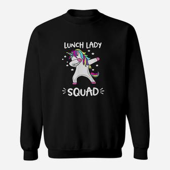 Lunch Lady Squad Dabbing Unicorn Sweatshirt | Crazezy UK