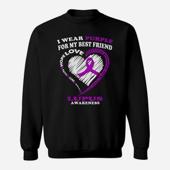 Lupus Awareness Shirt - I Wear Purple For My Best Friend Sweatshirt | Crazezy