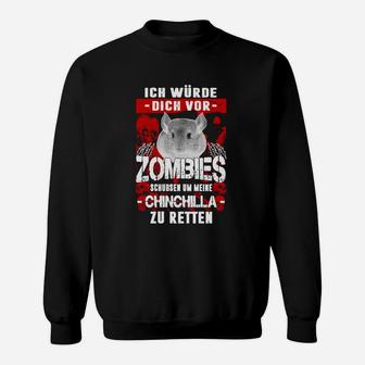 Lustiges Chinchilla-Zombie-Rettungs-Sweatshirt für Tierfreunde - Seseable