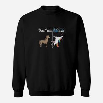 Lustiges Lama & Ziege Sweatshirt für Tanten, Deine vs. Mein Tante Motiv - Seseable