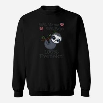 Lustiges Panda Sweatshirt, 50% Mama 50% Papa 100% Perfekt - Seseable