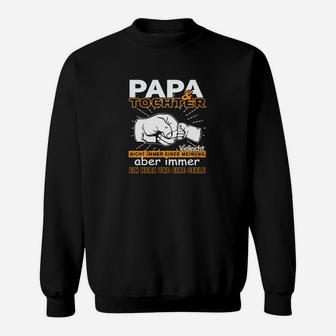 Lustiges Vatertag Sweatshirt mit Papa & Tochter Spruch, Schwarzes Herren Motiv-Sweatshirt - Seseable