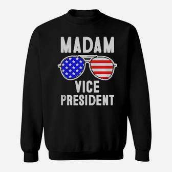 Madam Vice President Glasses American Flag Sweatshirt - Monsterry UK