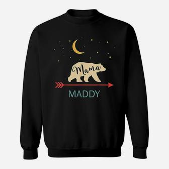 Maddy Name Gift Personalized Retro Mama Bear Sweatshirt | Crazezy DE