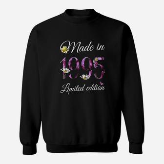 Made In 1995 Floral 1995 Birthday Gift Sweatshirt | Crazezy