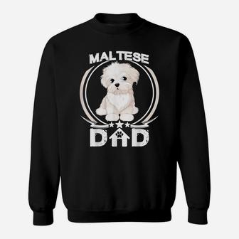 Maltese Dad Tshirt For Dog Lovers Fathers Day Tee Shirt Men Sweatshirt | Crazezy CA