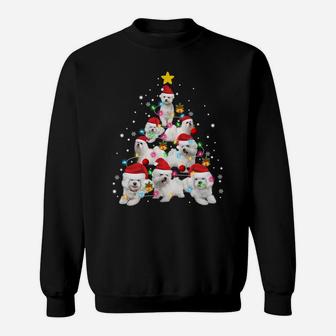 Maltese Dog Christmas Tree Funny Xmas Maltese Lovers Gifts Sweatshirt Sweatshirt | Crazezy CA