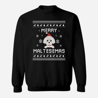 Maltese Dog Lover Christmas Ugly Xmas Maltese Sweater Gift Sweatshirt Sweatshirt | Crazezy UK