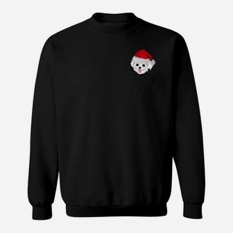 Maltipoo Santa Christmas Pocket Dog Funny Xmas Sweatshirt Sweatshirt | Crazezy UK