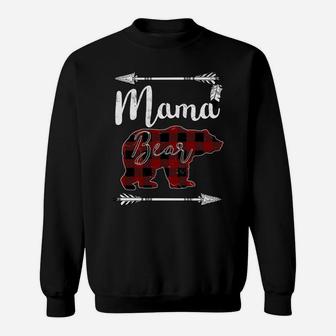 Mama Bear Hoodie Mother's Day Gifts Mom Buffalo Plaid Sweatshirt | Crazezy