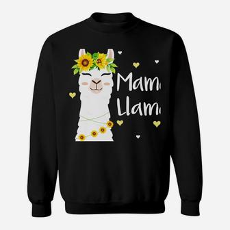 Mama Llama Sunflower Cute Llamas Funny Mom Mothers Day Gift Sweatshirt | Crazezy