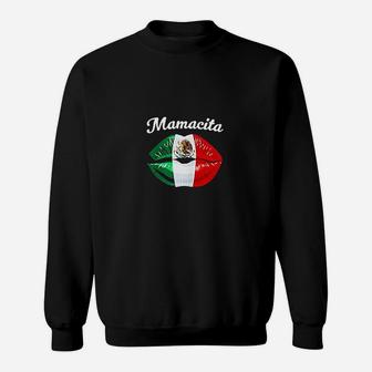 Mamacita Mexican Flag Lips Cinco De Mayo Sweatshirt | Crazezy