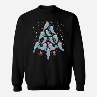 Manatee Christmas Tree Matching Family Funny Xmas Tree Gifts Sweatshirt Sweatshirt | Crazezy CA