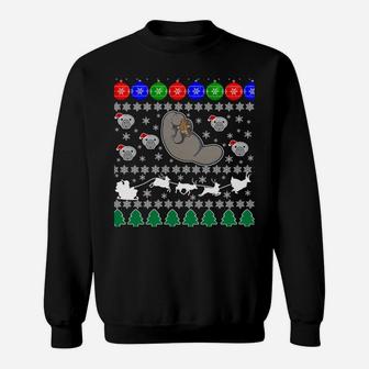 Manatee Sea Cow Ugly Christmas Sweater Xmas Party Fun Jumper Sweatshirt Sweatshirt | Crazezy