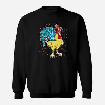 Mardi Gras Chicken Mardi Gras Sweatshirt - Thegiftio
