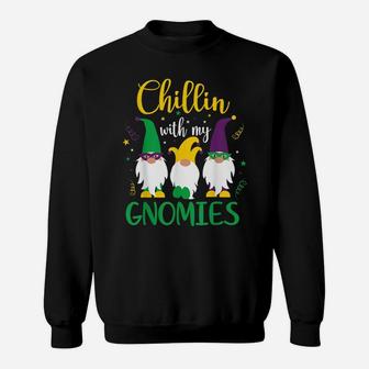 Mardi Gras Chillin With My Gnomies Cute Gnome Sweatshirt | Crazezy